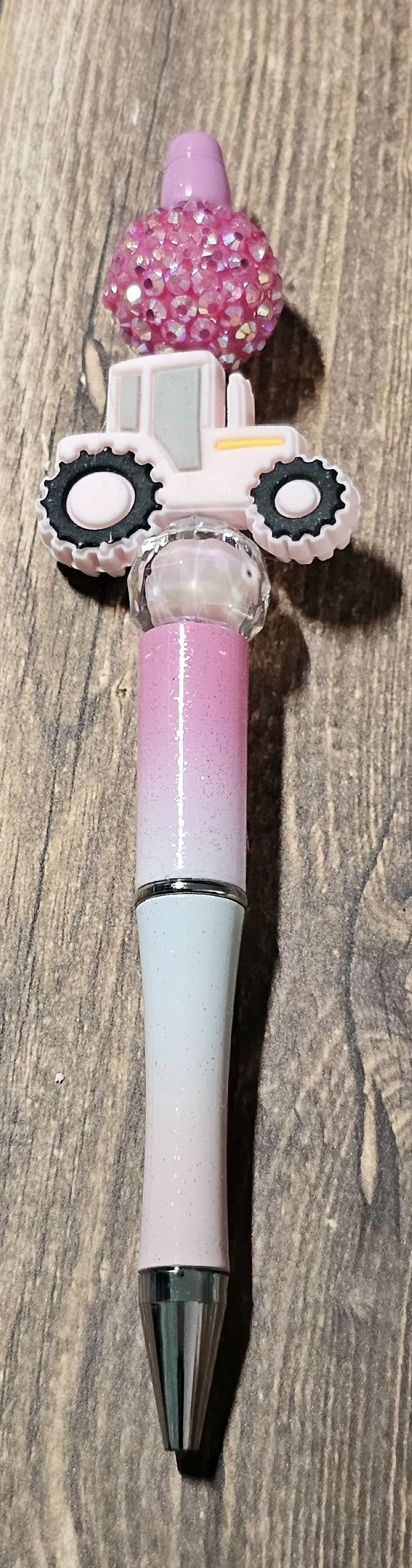 Pink and White Ombre Tractor Pen