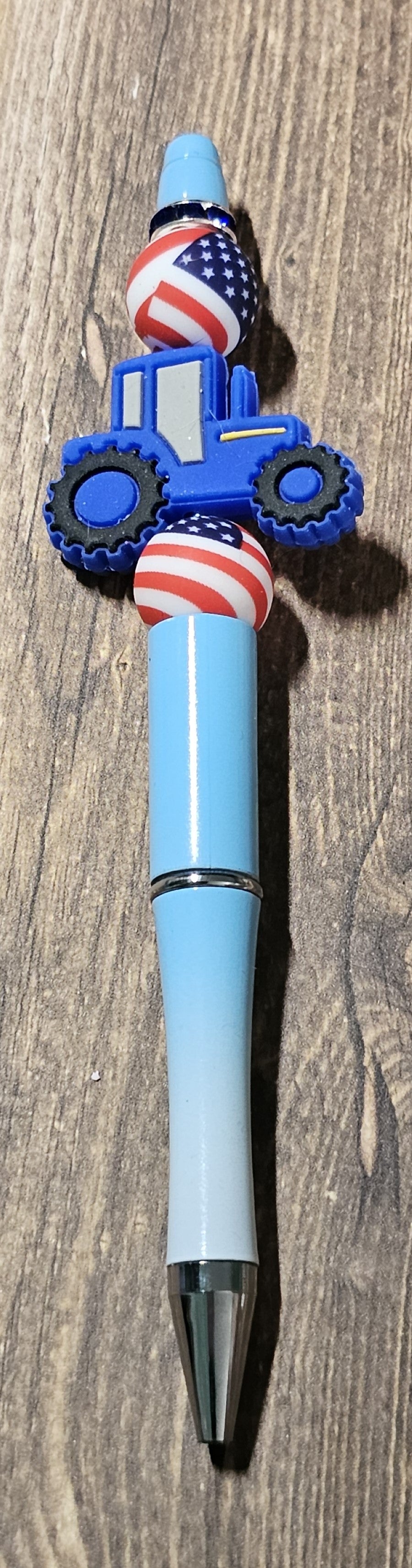 Light Blue and White Ombre Tractor Pen