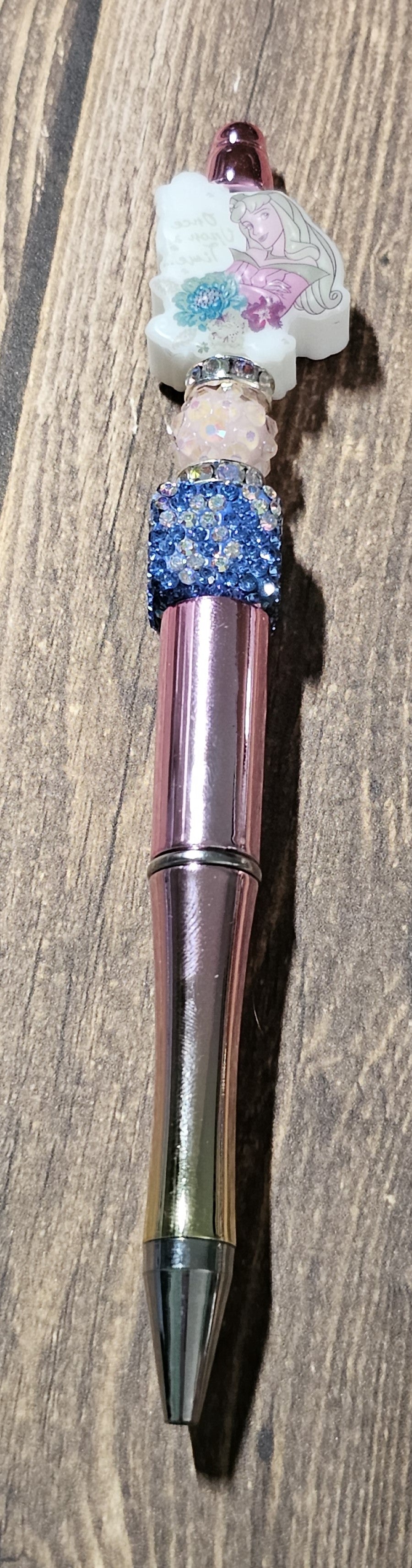 Metallic Pink and Yellow Tired Princess Pen