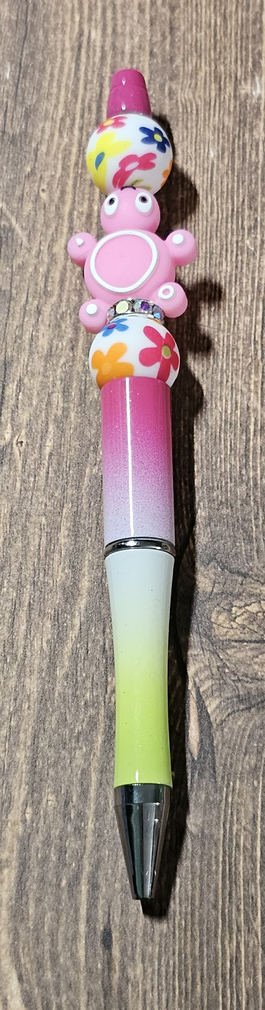 Pink, White, and Yellow Turtle Pen