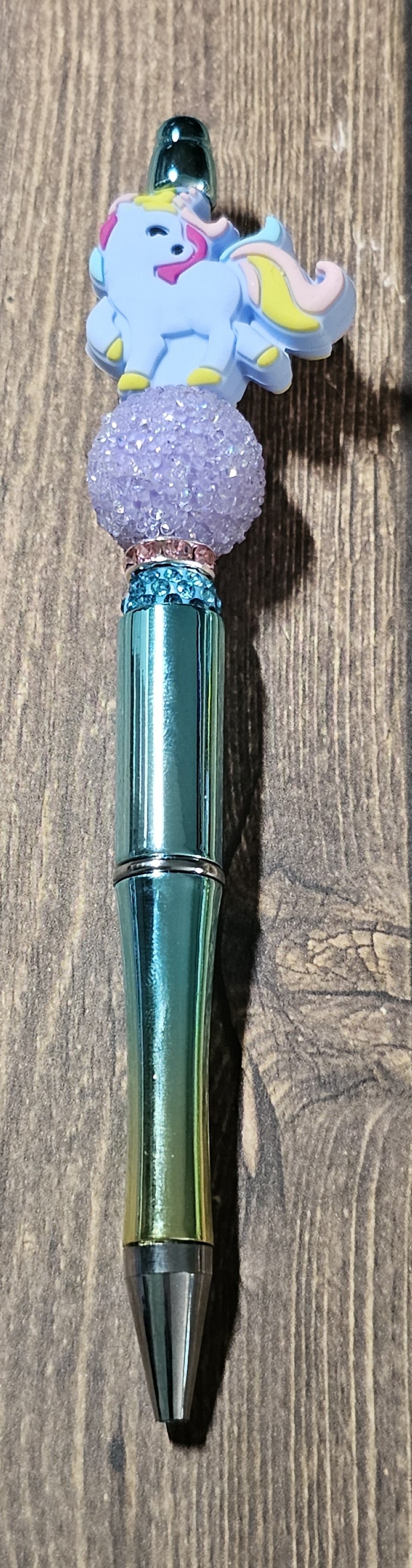 Metallic Blue and Green Unicorn Pen