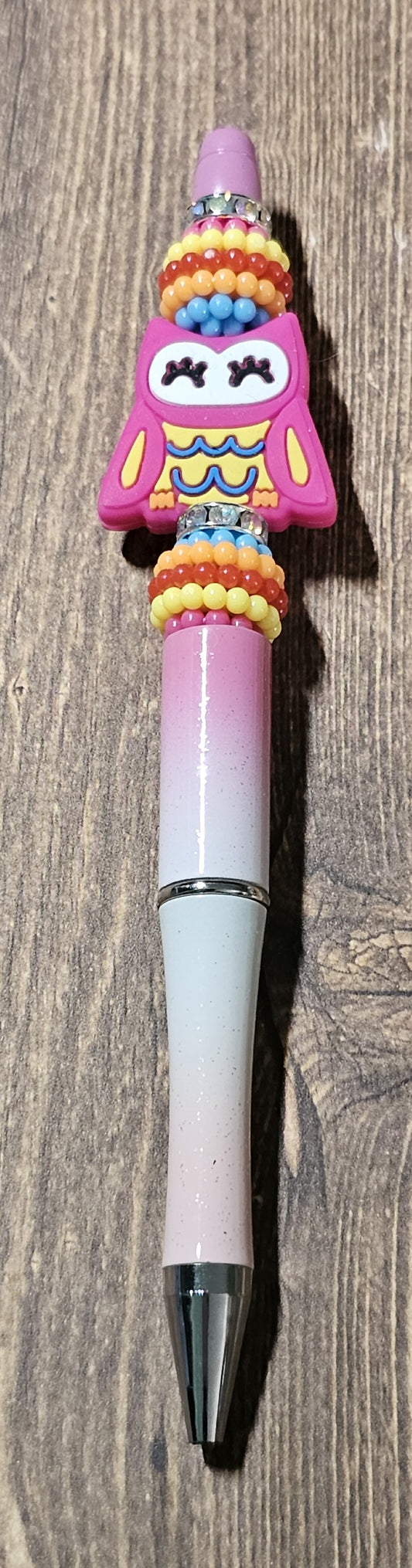 Pink and White Ombre Owl Pen