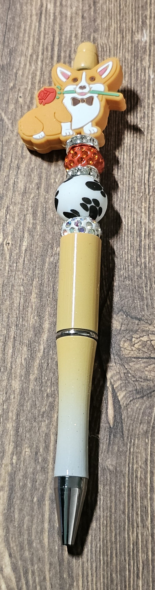 Orange and White Ombre Corgi Pen