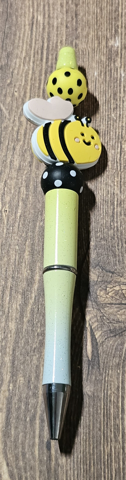 Yellow and White Ombre Bee Pen