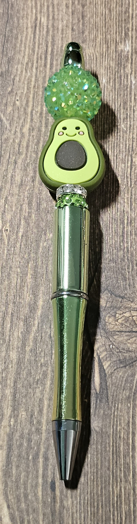 Metallic Green and Yellow Avocado Pen