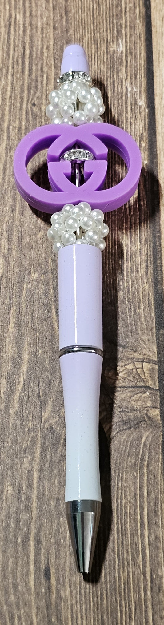 Light Purple and White Ombre with Pearls G's Pen