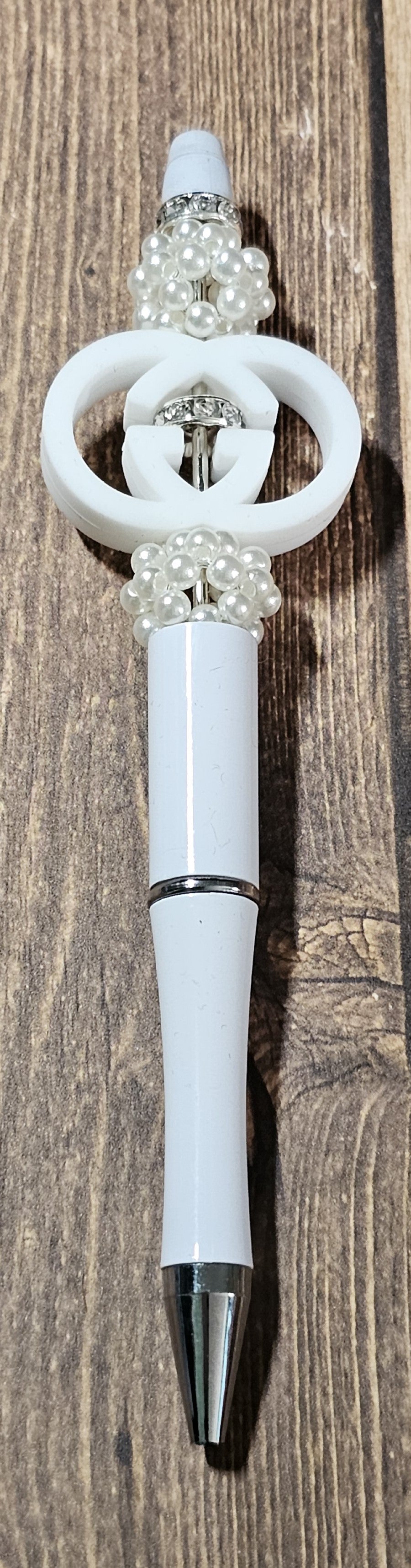 White with Pearls G's Pen