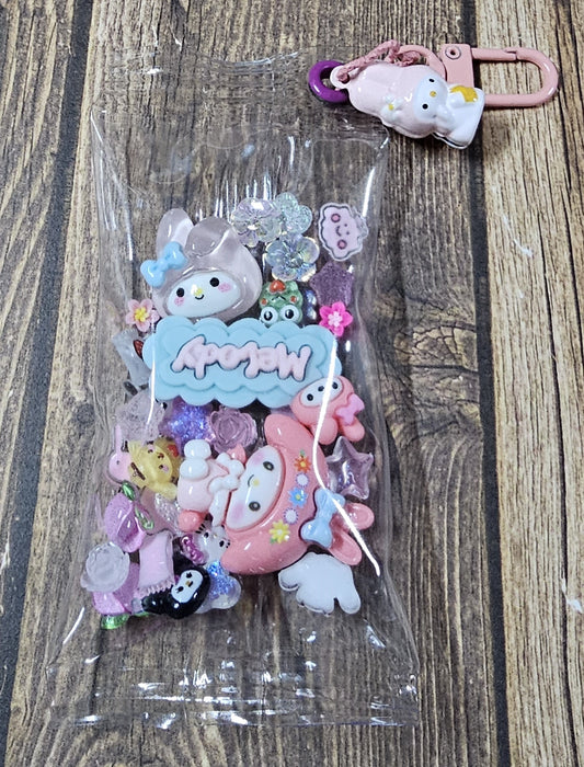 Pink Bunny and Friends Shaker Keychain