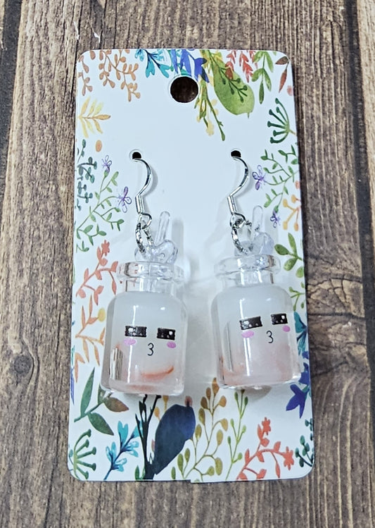 White Drink Earrings