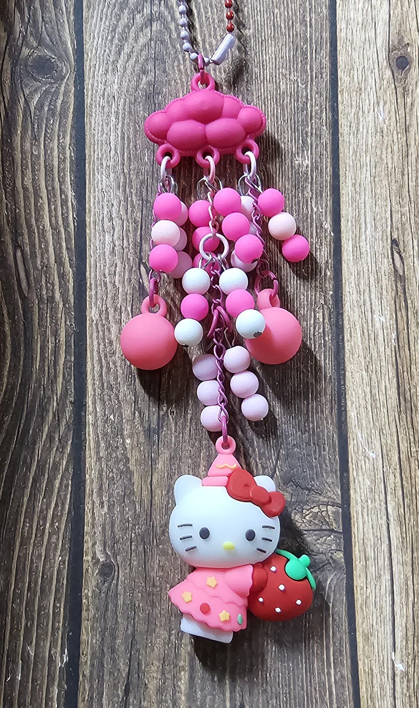 Kitty with a Strawberry Hanging Decor