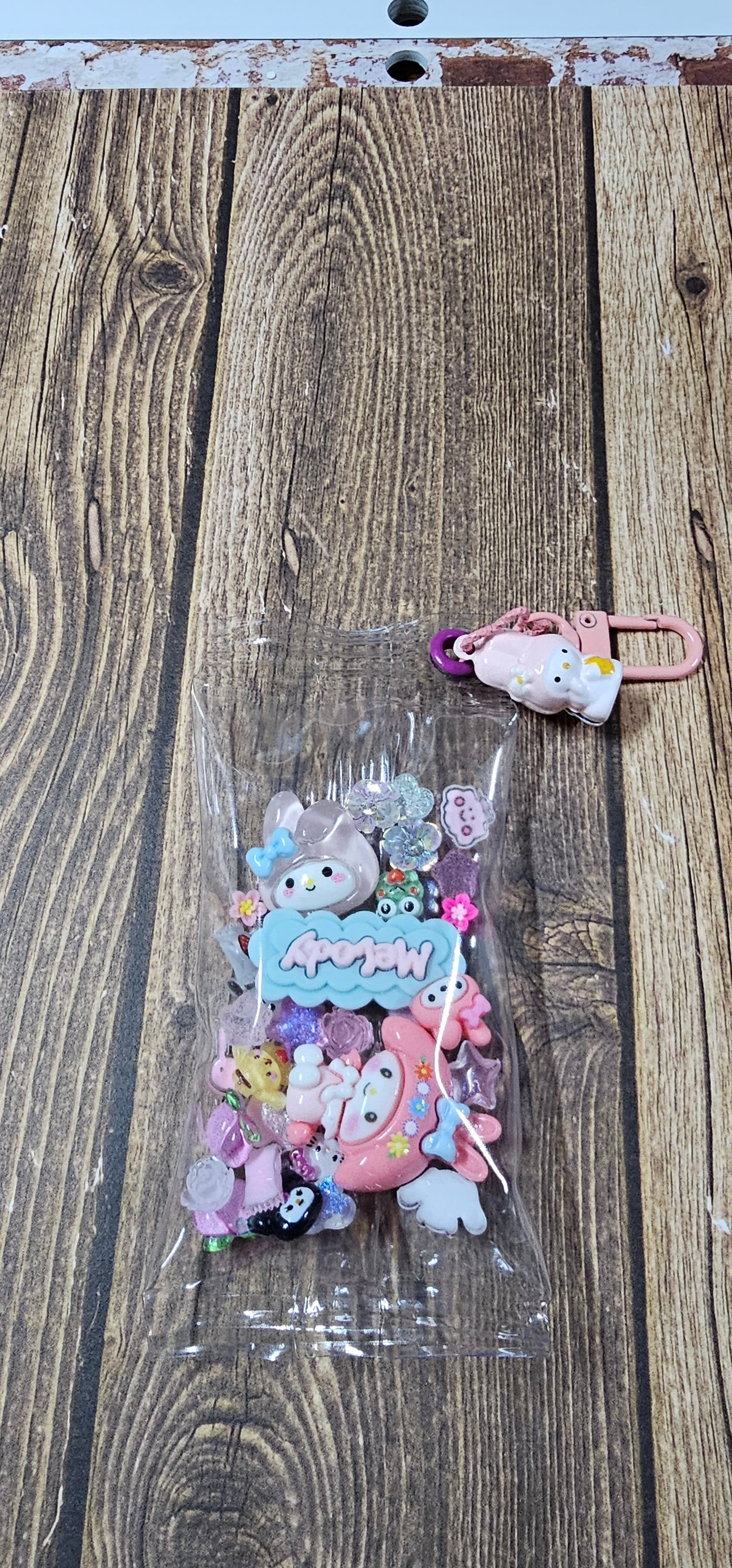 Pink Bunny and Friends Shaker Keychain