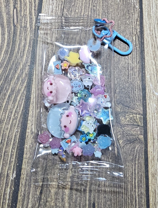 Pink and Blue Twins and Friends Keychain