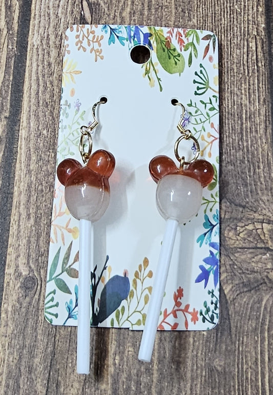 Half Brown Mouse Earrings