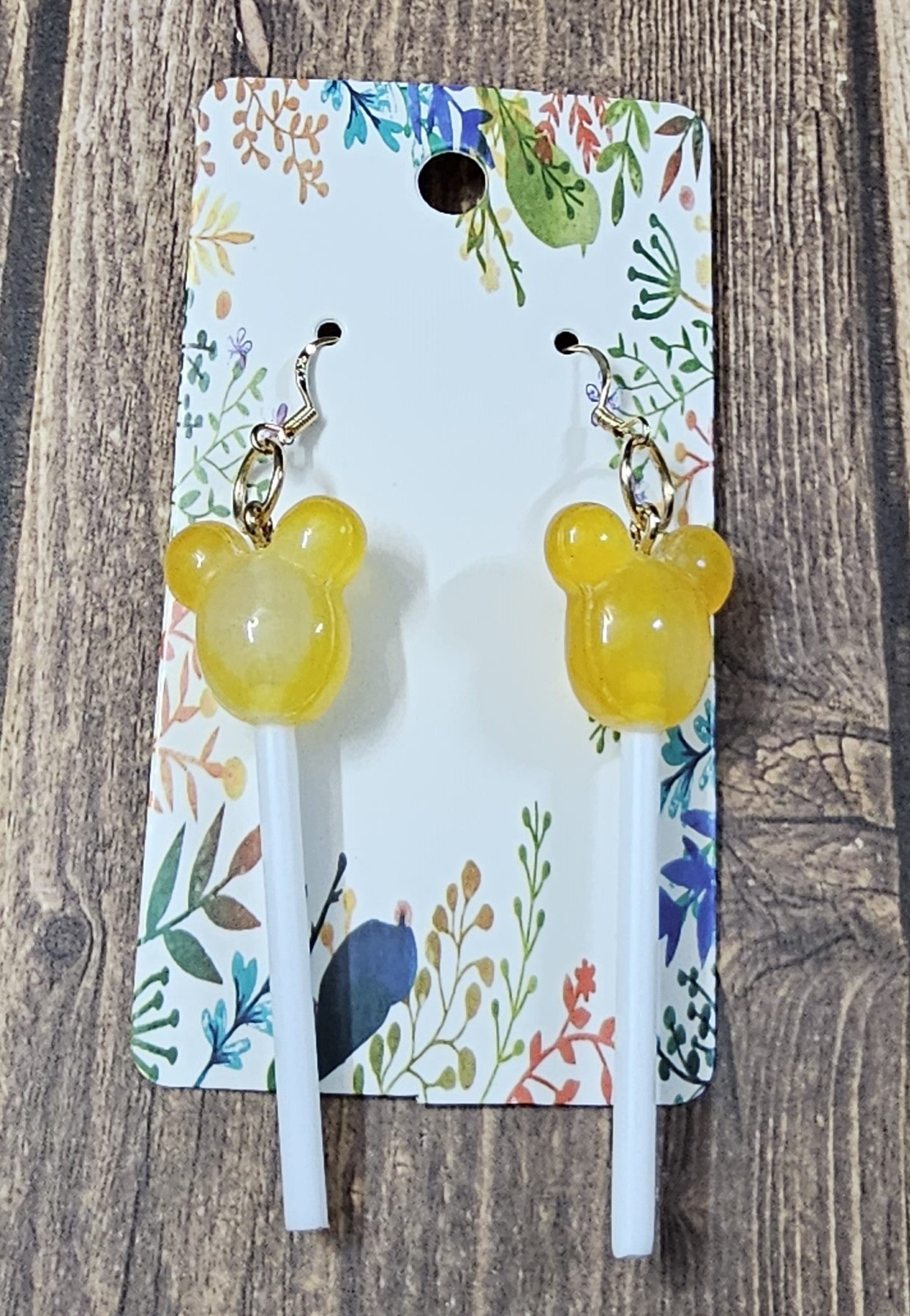 Yellow Mouse Earrings