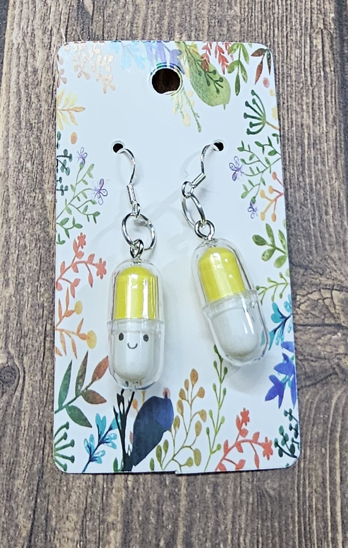 Yellow Pill Earrings