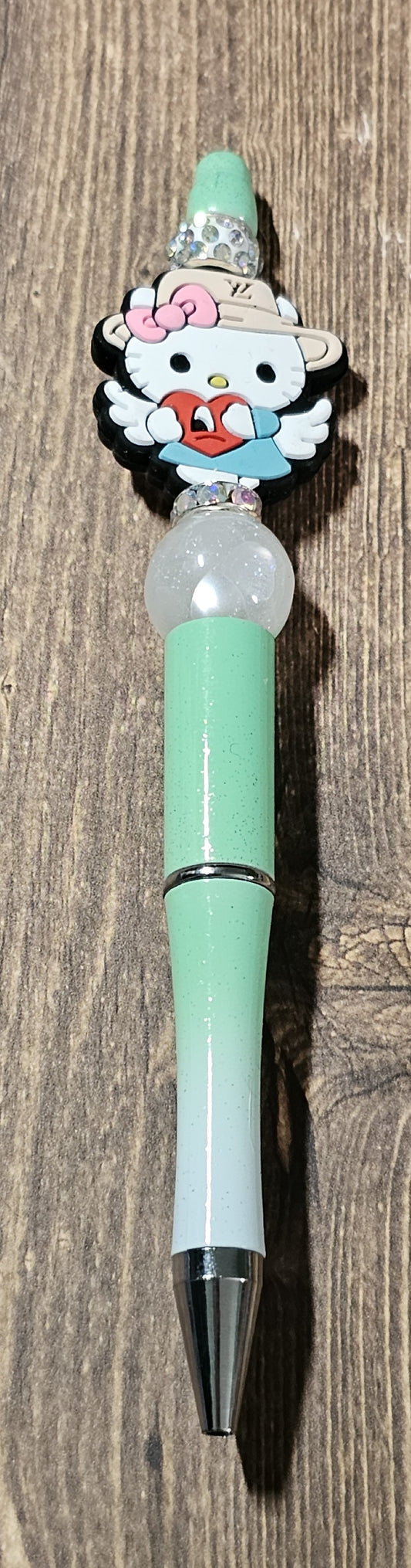 Teal and White Ombre Kitty Pen