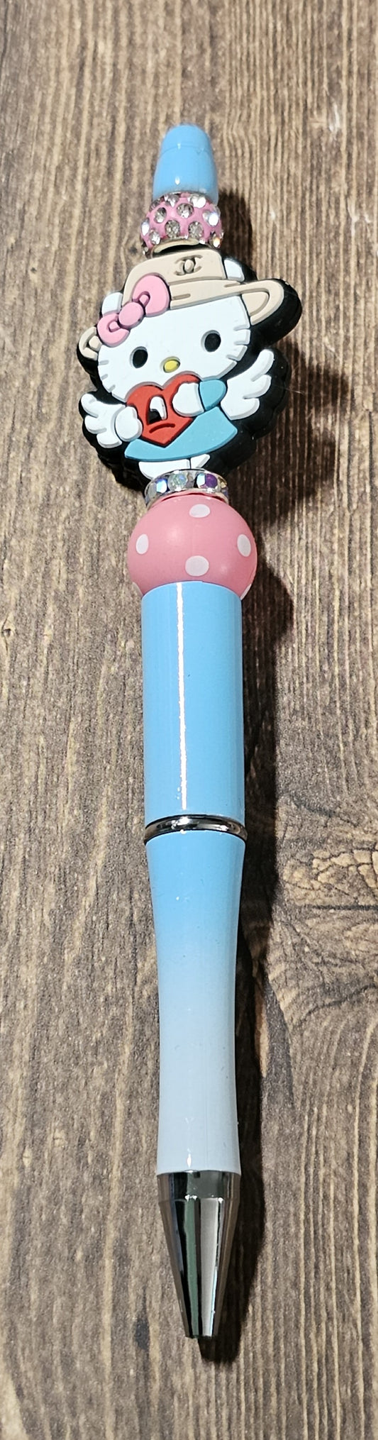 Light Blue and White Ombre Kitty Pen