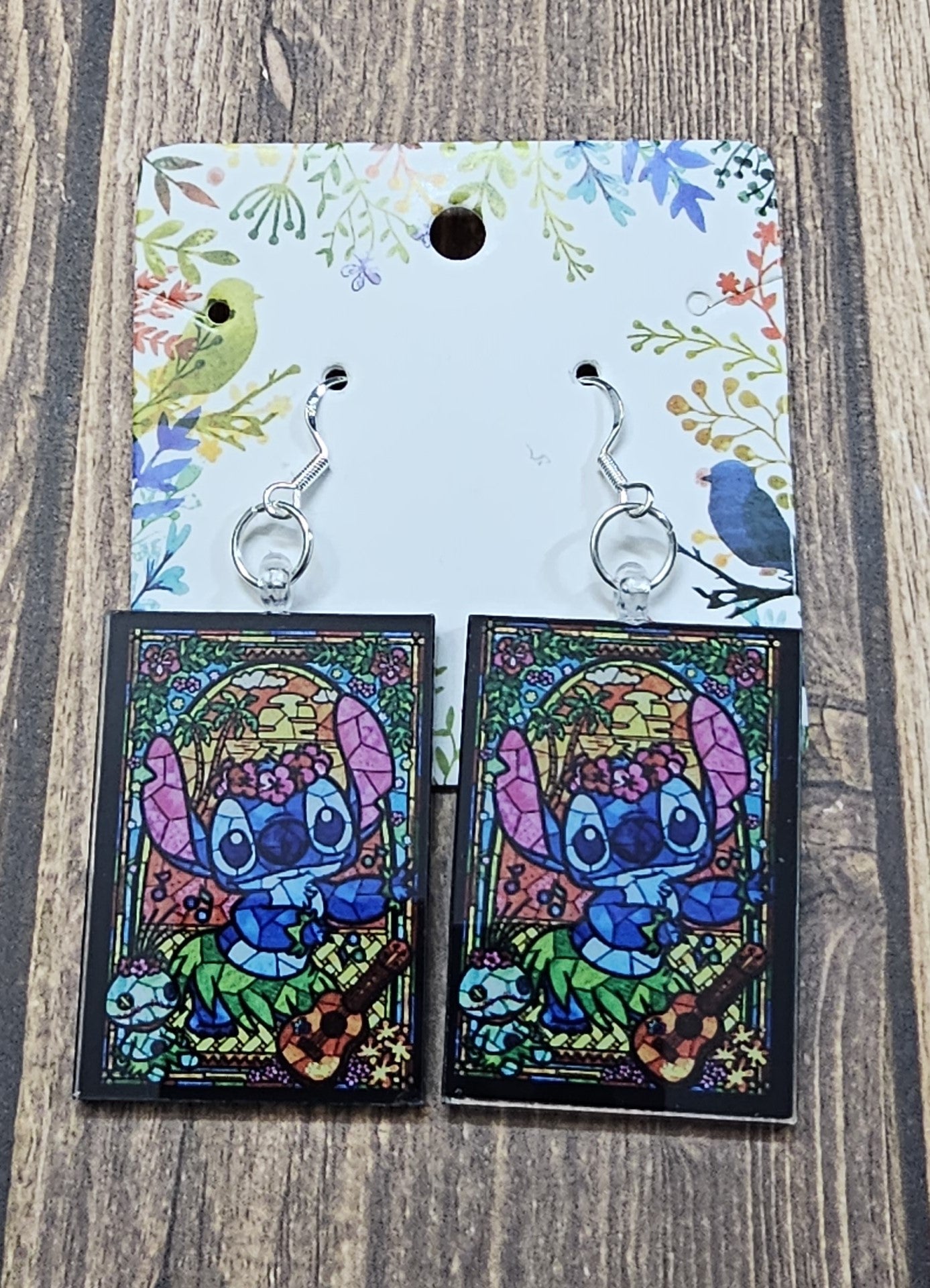 Blue Alien in a Luau Skirt Earrings