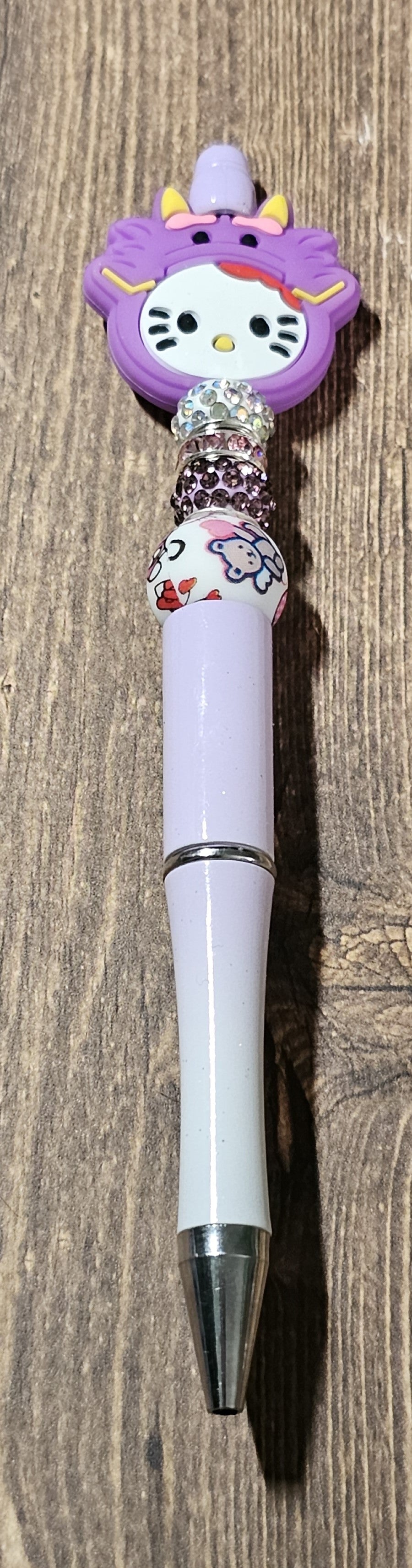 Light Purple and White Ombre Dragon Kitty Pen