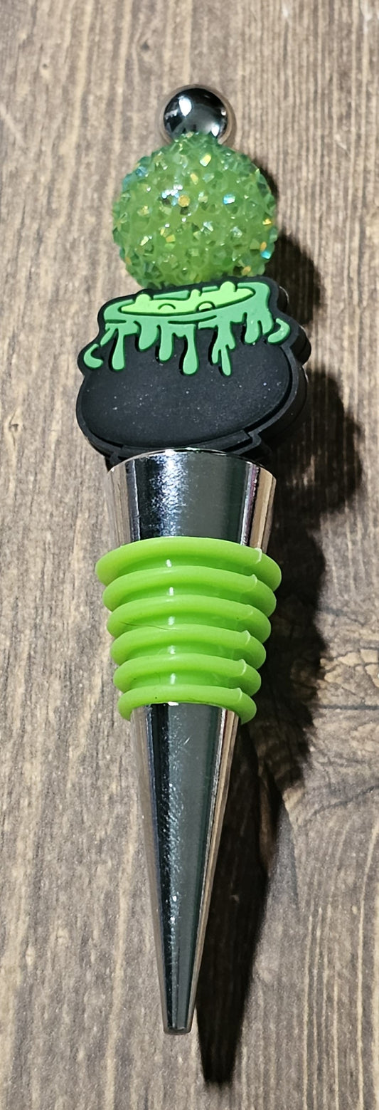 Green Cauldron Wine Stopper