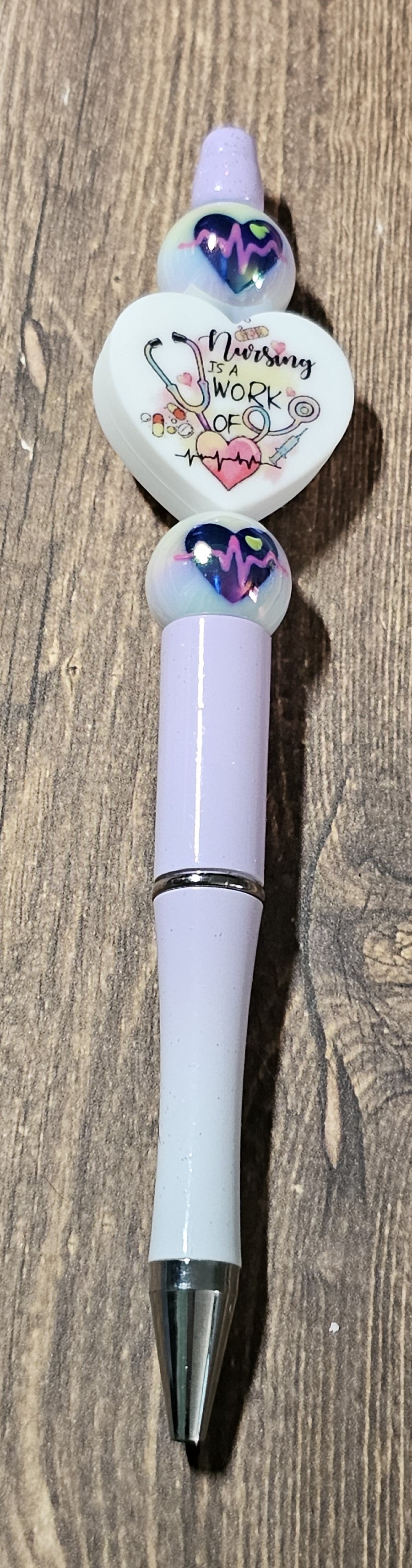 Light Purple and White Ombre Heart Nurse Pen