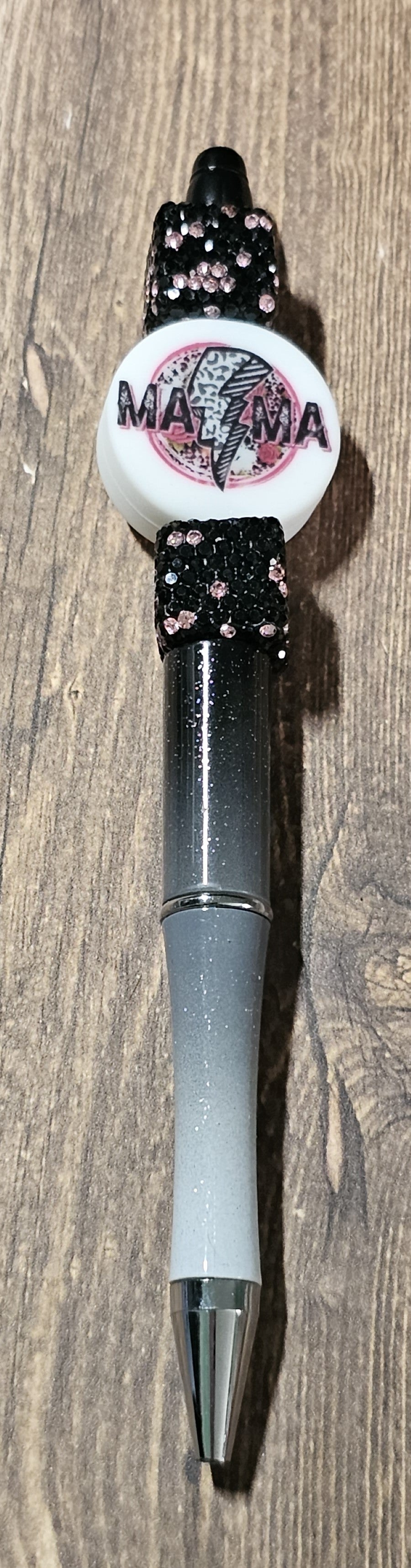 Black and White Ombre Rockstar Mama Pen