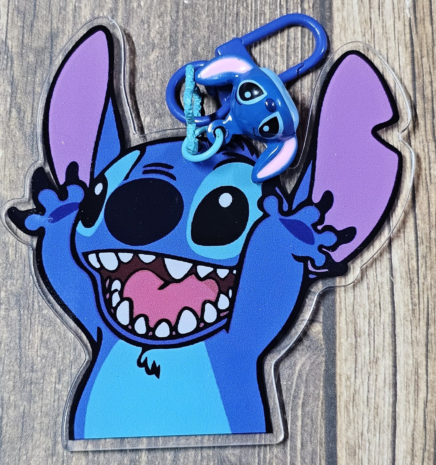 Blue Alien in Excitement Keychain with Bell