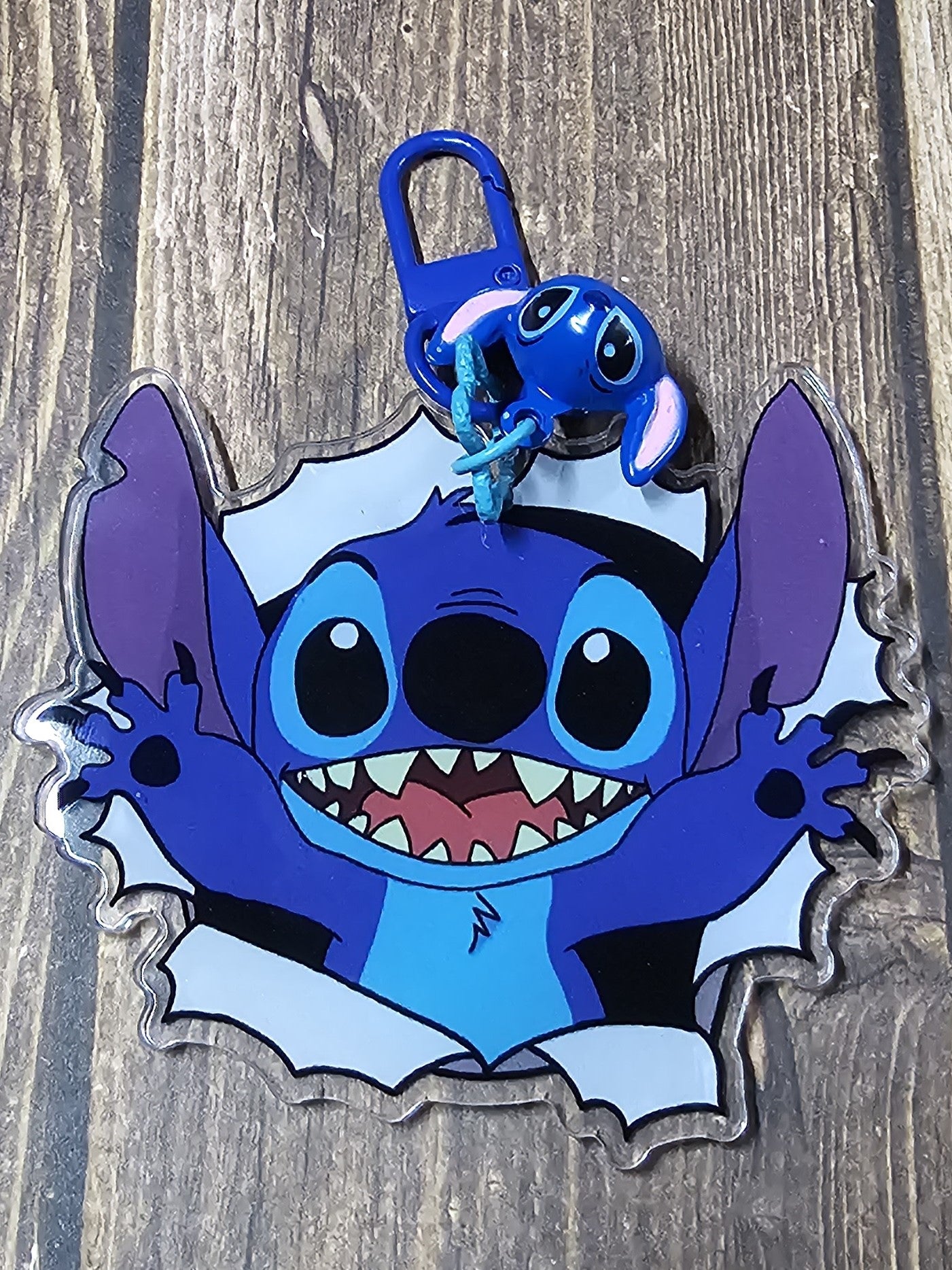 Blue Alien Surprise Keychain with Bell