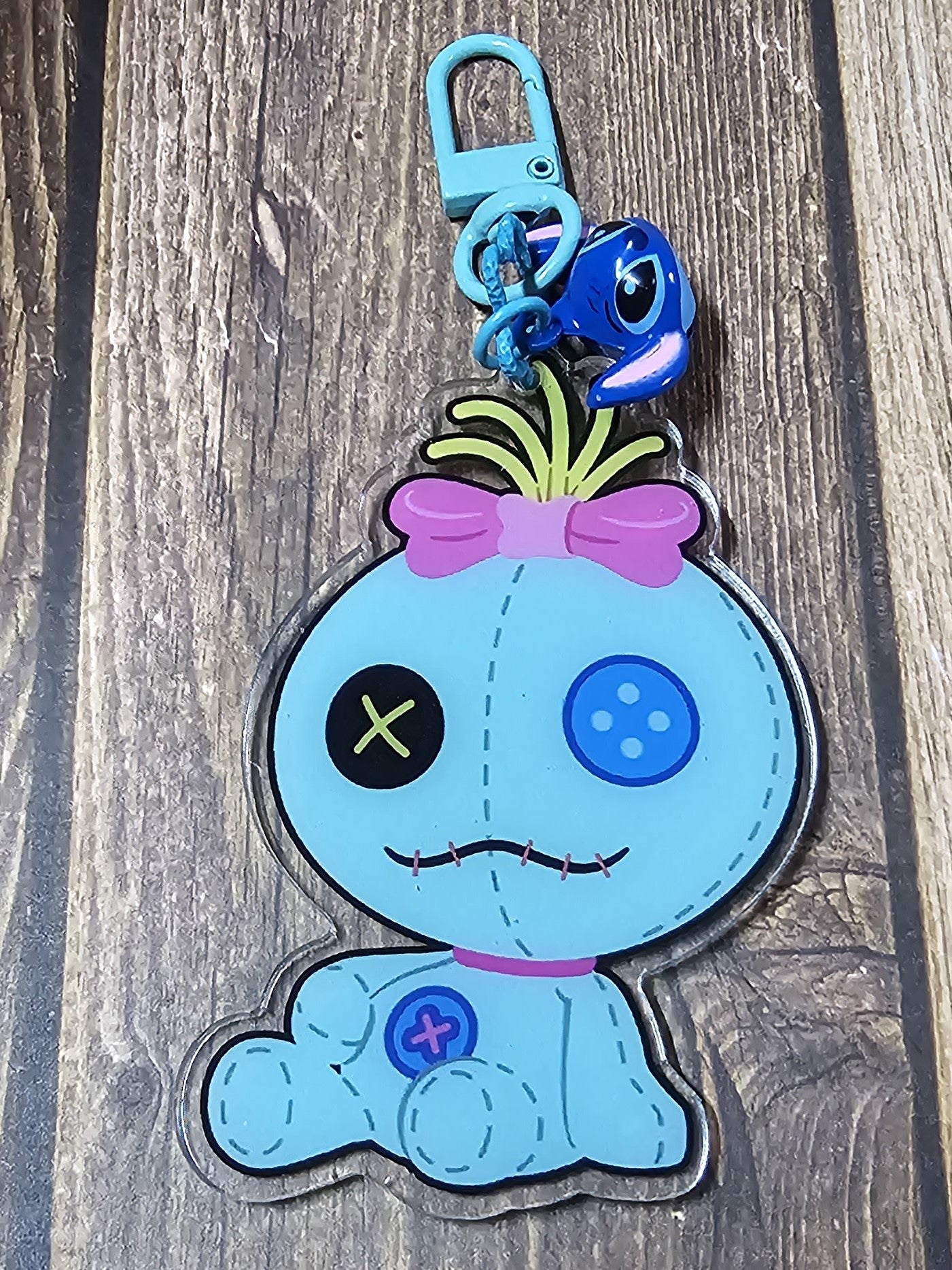 Blue Alien's Doll Keychain with Bell