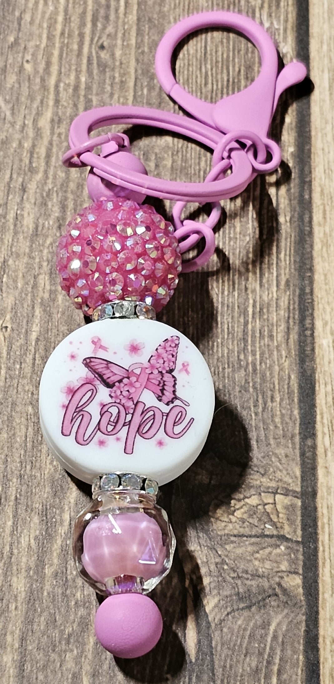 Breast Cancer Awareness Metal Keychain