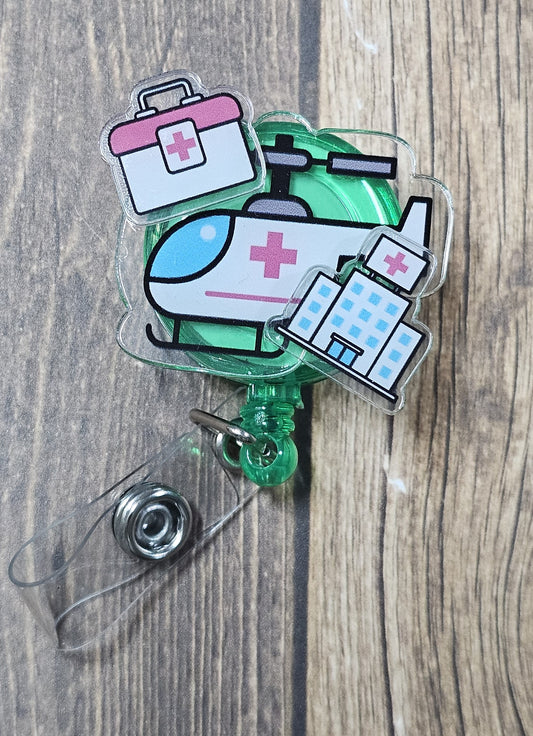 Medical Helicopter Badge Reel