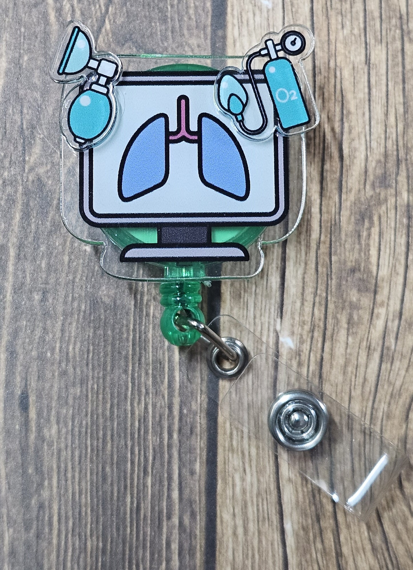 Lungs and Oxygen Badge Reel