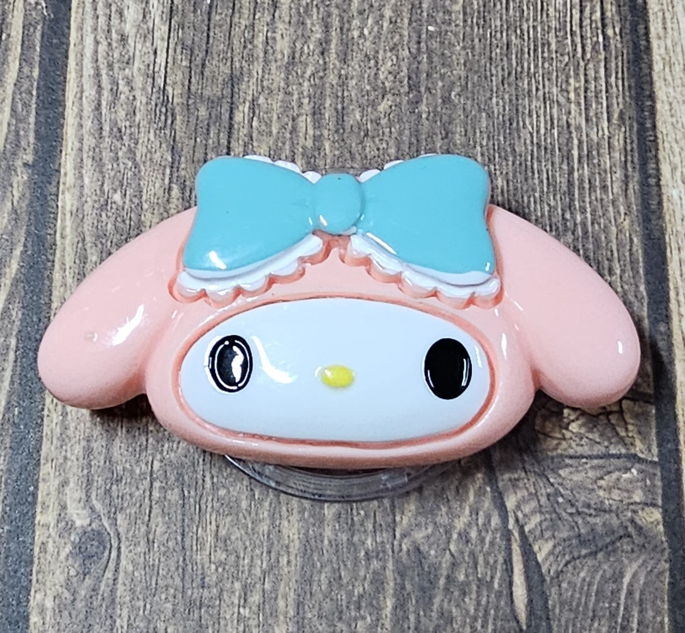 Pink Bunny with Blue Bow Phone Holder